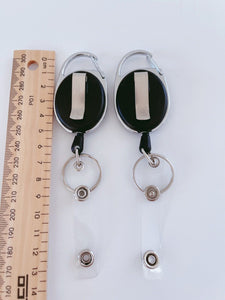 2 Retractable Badge Holder Reel Swipe Card Security ID Pull Key RING Clip Tag
