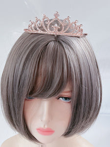 Girl Rose Gold Heart Birthday Party Crown Princess Crystal Tiara Hair Headband