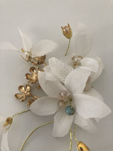 Women Pure White Flower Wedding Bride Party Side Hair Head Clip Race Fascinator