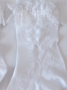 AU Women Girl Pure White Heart Dress Anklet Ruffle Frilly Short Lace Trim Socks