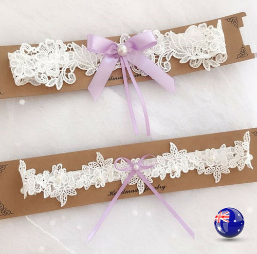 Women Lady Wedding Bride White Crochet Lace Bow Garter Belt Suspender Lingerie