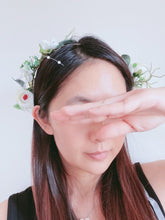 Women Cream White Flower Girl Leaf Rustic Woodland Hair Headband Crown Garland