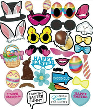 Novelty Happy Easter Bunny eyeglass egg Party Photo booth PROP selfie flag Sign