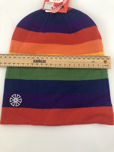 Men Women Knit Winter Warm Hiking Ski Bike Head Rainbow Stripe Hat Cap Beanie