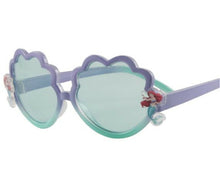 Children Kid Girl UV Protect Blue Mermaid Ariel Shell Shape Cute eye sunglasses