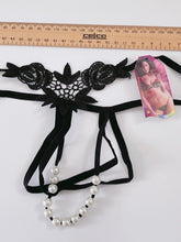 Women Sexy Rose Foreplay G-string Pearl crotch thong Underwear Undies Panties