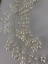 Women Prom dance headpiece Bride wedding Pearl Comb Silver hair Head accessory