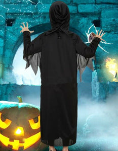 Kids Boy Children Halloween Spooky Skeleton Luminous Bone Gown Party Costume
