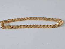 6mm thickness Men Women 18K Gold Plated Curb Link Chain Wrist Bracelet 8inch