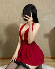 Women Sexy DARK Red Lace Halter Chemise Nighties Sleepwear Sleep Dress Lingerie
