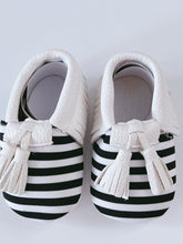 Baby Girls Children Kids White Black Stripe Sailor Tasseled Crib Dress Shoes