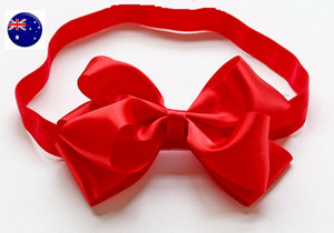 Baby Girls Child Big Red Ribbon Bow Snow white Party Xmas Hair band Headband