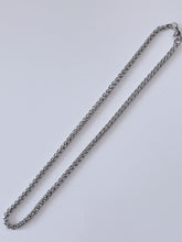 Men Silver color Stainless steel Titanium Plated Braided Chain Necklace 4.5x50cm