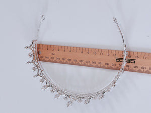 Women Wedding Crystal Silver Zircon Simple Hair Band Headband Hoop Tiara Crown