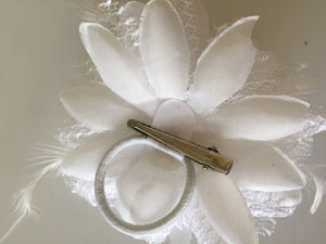 1Peice Girls Women Wedding Dance Jazz Bridal Clip Flower feather Hair band Pin