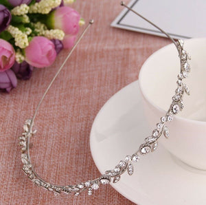 Women Lady Silver Crystal Leaf Party Hair Head Band Headband Hoop headpiece