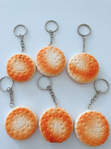 3x Slow rising Biscuit Cookies Squishies Squishy Keyring key holder Squeeze toy