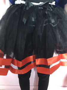 Girl Kid bee Pumpkin Halloween Orange black Tutu Lace Petite skirt Costume 4-10y