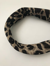Women Girl Retro Brown Leopard animal Scarf Hair head Wrap headband Bandana