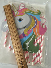 Girl Kids Unicorn pony rainbow Birthday Party Selfie Photo Booth Prop Game Signs