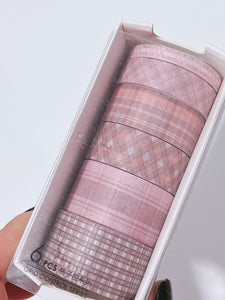 AU 6 Roll Check Grid Sticky Washi Tape Papers Scrapbooking Journal Note Stickers