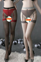 Women Sexy Open Crotch Crotchles mock Look Garter Stockings Pantyhose Tights