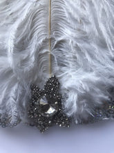 Women Lady retro White Feather Flapper Party Hair headband accessory fascinator