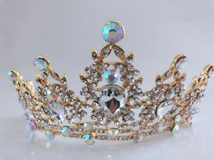 NEW Women Gold Rhinestone Crystal Wedding Bride Party Hair Headband Crown Tiara