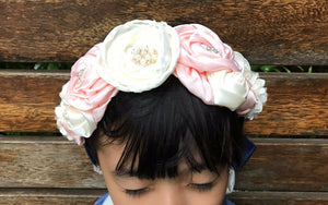 Girls Kids Lady Wedding Satin Flower Party Dress Belt tie hair band headband