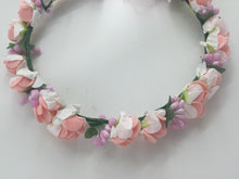 Women Pink flower Girl Fairy Wedding Bride Hair Headband Crown Garland bracelet