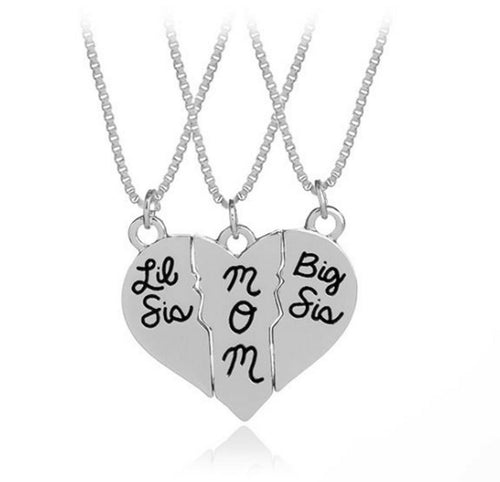 Girl Heart Split Jigsaw big little SISTER Mom Mum Necklace sisterhood sibling