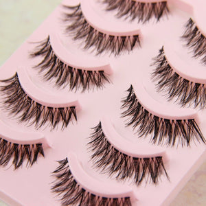 5P Party Natural Long Extension Thick cross Fake False Eyelashes eye lashes F-28