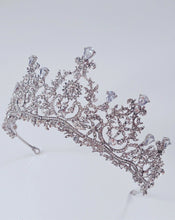 Women Wedding Bridal Crystal Silver Zircon Rhinestone High Hair Tiara Crown