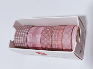 AU 6 Roll Check Grid Sticky Washi Tape Papers Scrapbooking Journal Note Stickers