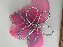 Blue Pink Flower Race Prom Performance Dance Party Hair headpiece Fascinator