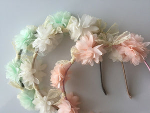 Girls Kid Child Chiffon Flower Fairy Boho Floral Wedding hair headband band PROP
