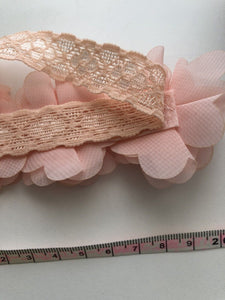 Baby birthday Girl Kid BOHO Pink chiffon Flower Elastic Hair head band Headband