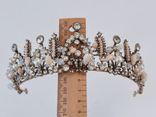 Women Bride Wedding Party Beige Crystal Rhinestone Bronze Retro Tiara Crown