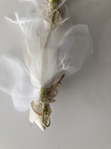 Women Lady Bride White Feather Party Race Hair Clip Fascinator Garland Headband