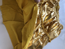 Women Club Bling Shine Gold Leather Look Dance Tops Party Mini Skirt Dress