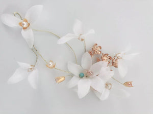 Women Pure White Flower Wedding Bride Party Side Hair Head Clip Race Fascinator