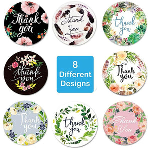 50x Business Gift Wrapping Wedding Birthday Flower Thank you Stickers Labels