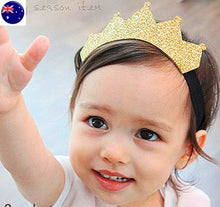Baby Girl Boy Kid Prince Gold Elastic Party Crown Tiara headband hair head band