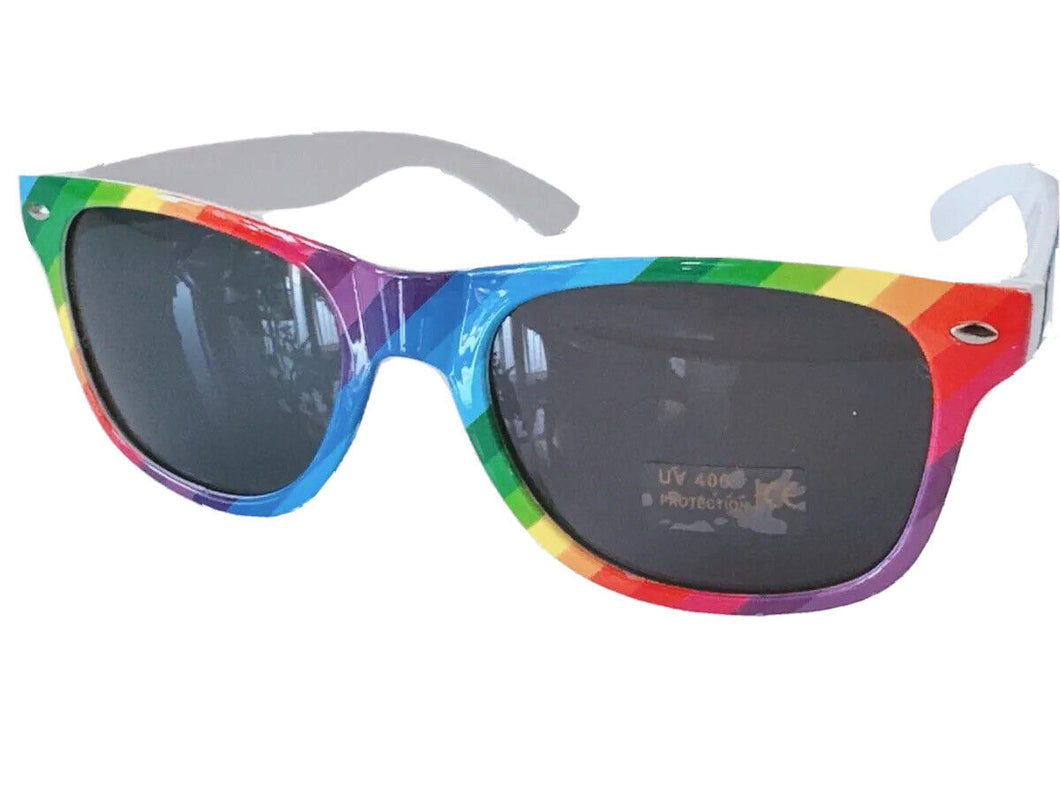 Women Retro Trendy Chic Rainbow colorful UV Sun Eye glasses wear Sunglasses