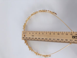 Women Little Flower Floral Gemstone Crystal Gold Hair Head Band Hoop Headband