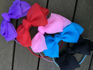 Women Girls School Party Big Bow Lace Ribbon Princess Hair Hoop Headband Band