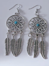 AU Women Feather Turquoise Leaf Dream Catcher Bohemian Boho Earrings Hook Drop