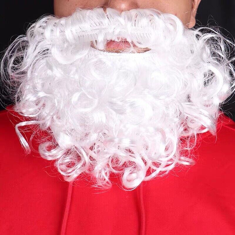 Adult / Children Christmas Party Santa Claus White curly Hair Beard Mustache