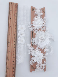 Women White Hens night Party Bride Wedding Trim Lace Garter Suspender Belt set