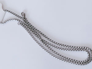 Men Silver color Stainless steel Titanium Plated Long Chain Necklace 3.5x70cm